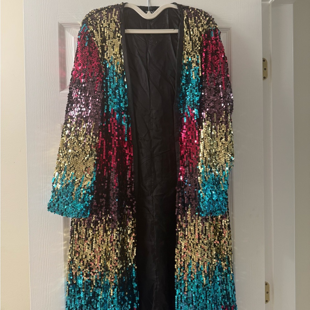 Multicolor Sequin Long Jacket